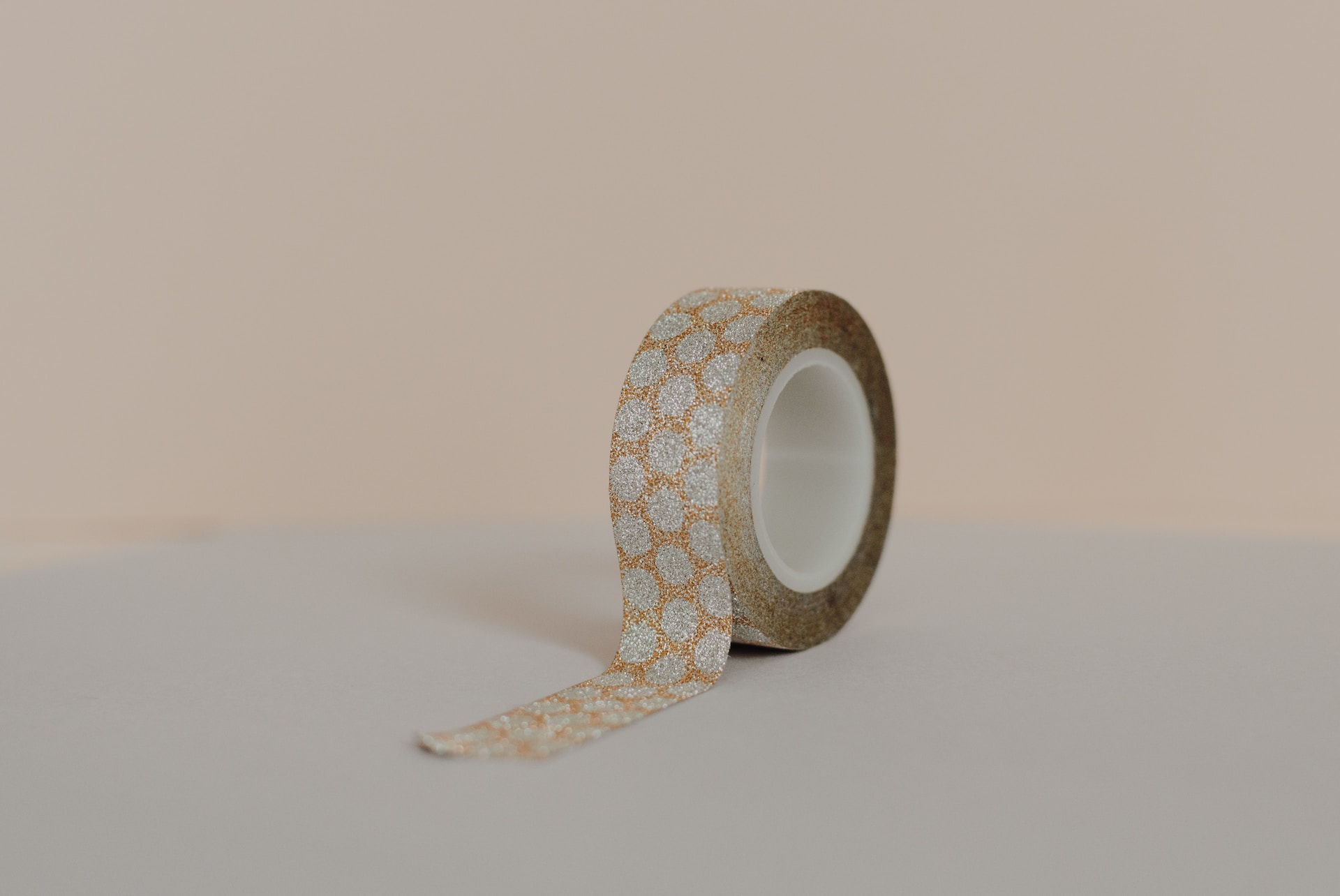 Orange and gray floral tape, with glitter