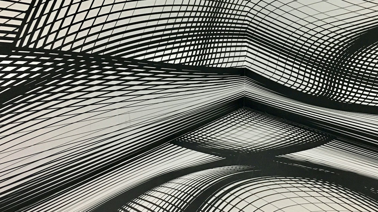 A black and white photo of a pattern